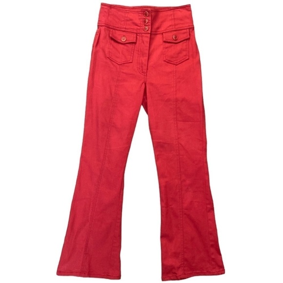 Ulla Johnson Ellis High Waisted Cropped Flare Jean in Ochre - Picture 1 of 15